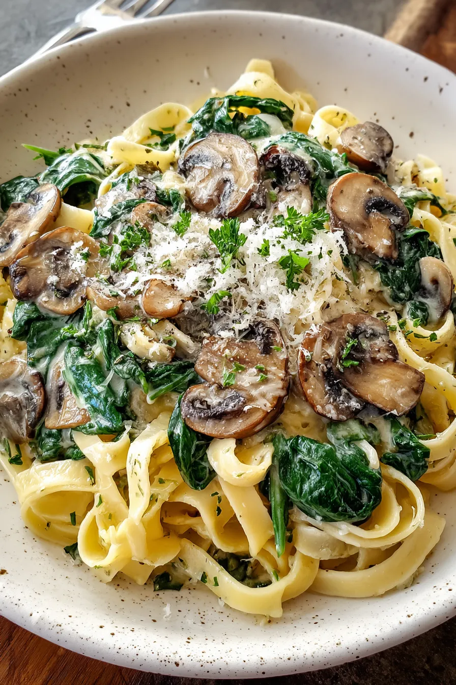 Creamy Parmesan Spinach Mushroom Pasta: Your 30-Minute Weeknight Meal