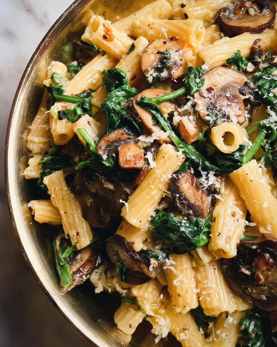 Luscious Creamy Parmesan Spinach Mushroom Pasta: A Flavorful Delight